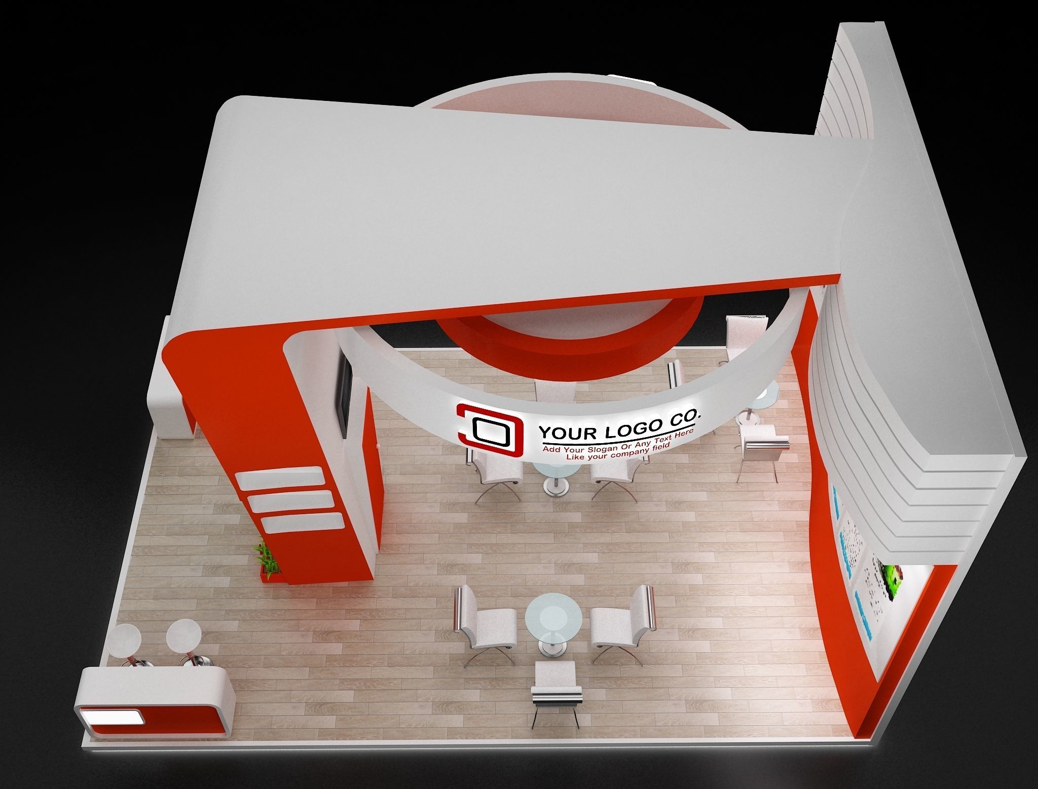 Booth Exhibition Stand a635 3D model_10