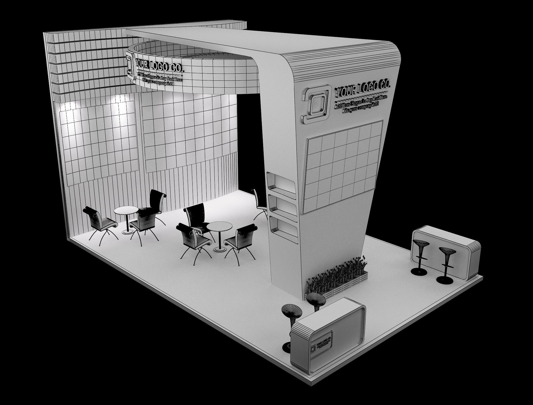 Booth Exhibition Stand a635 3D model_3