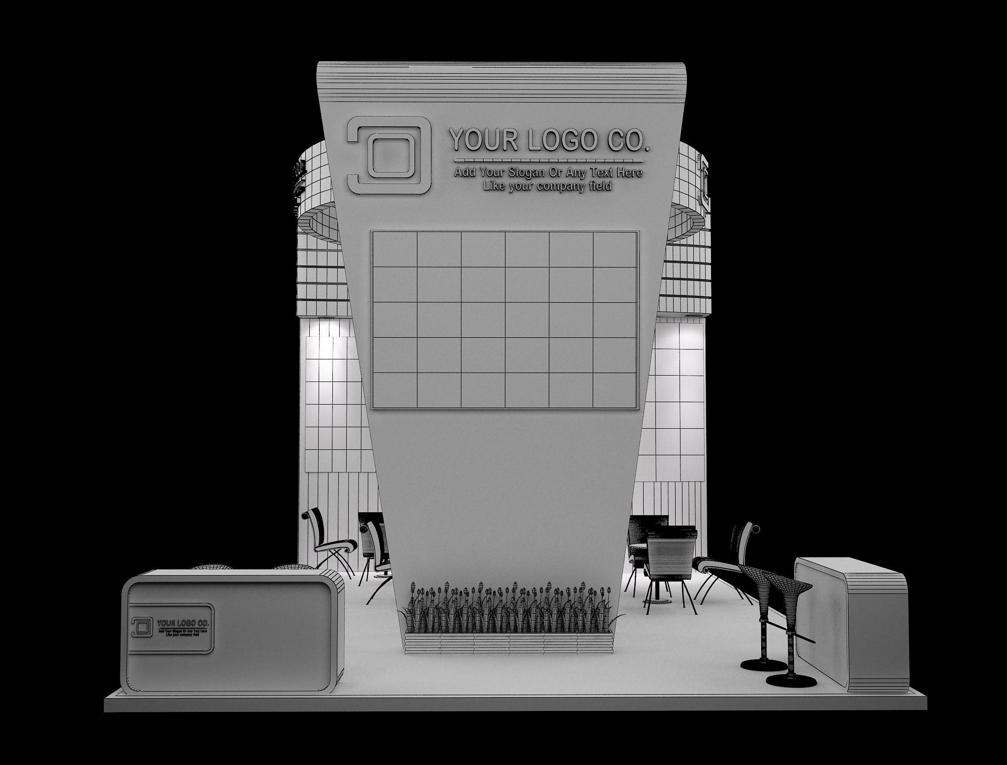 Booth Exhibition Stand a635 3D model_15