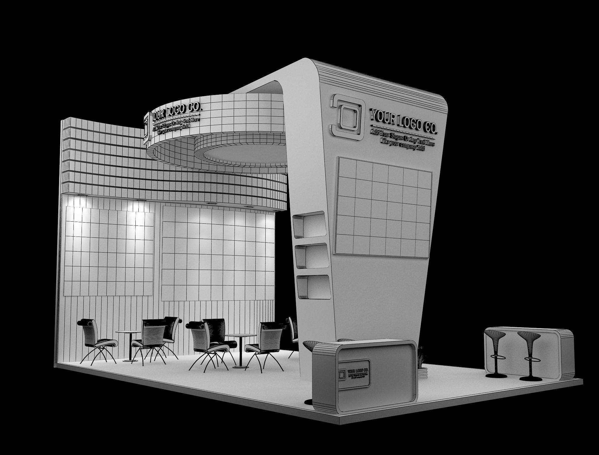 Booth Exhibition Stand a635 3D model_9