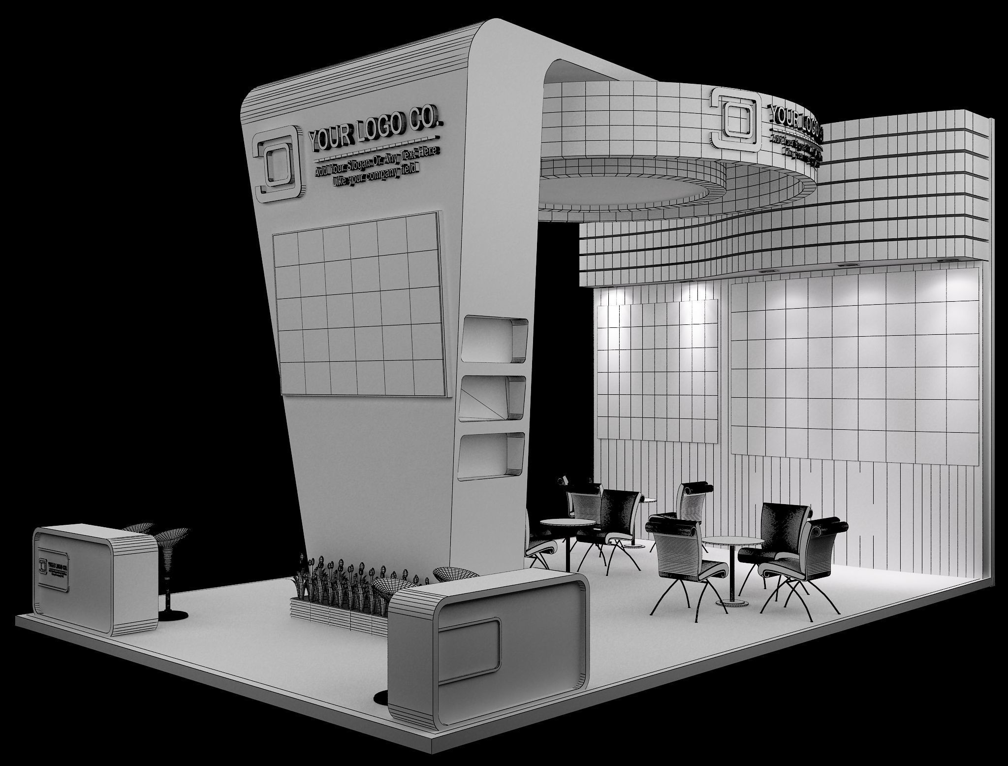 Booth Exhibition Stand a635 3D model_17
