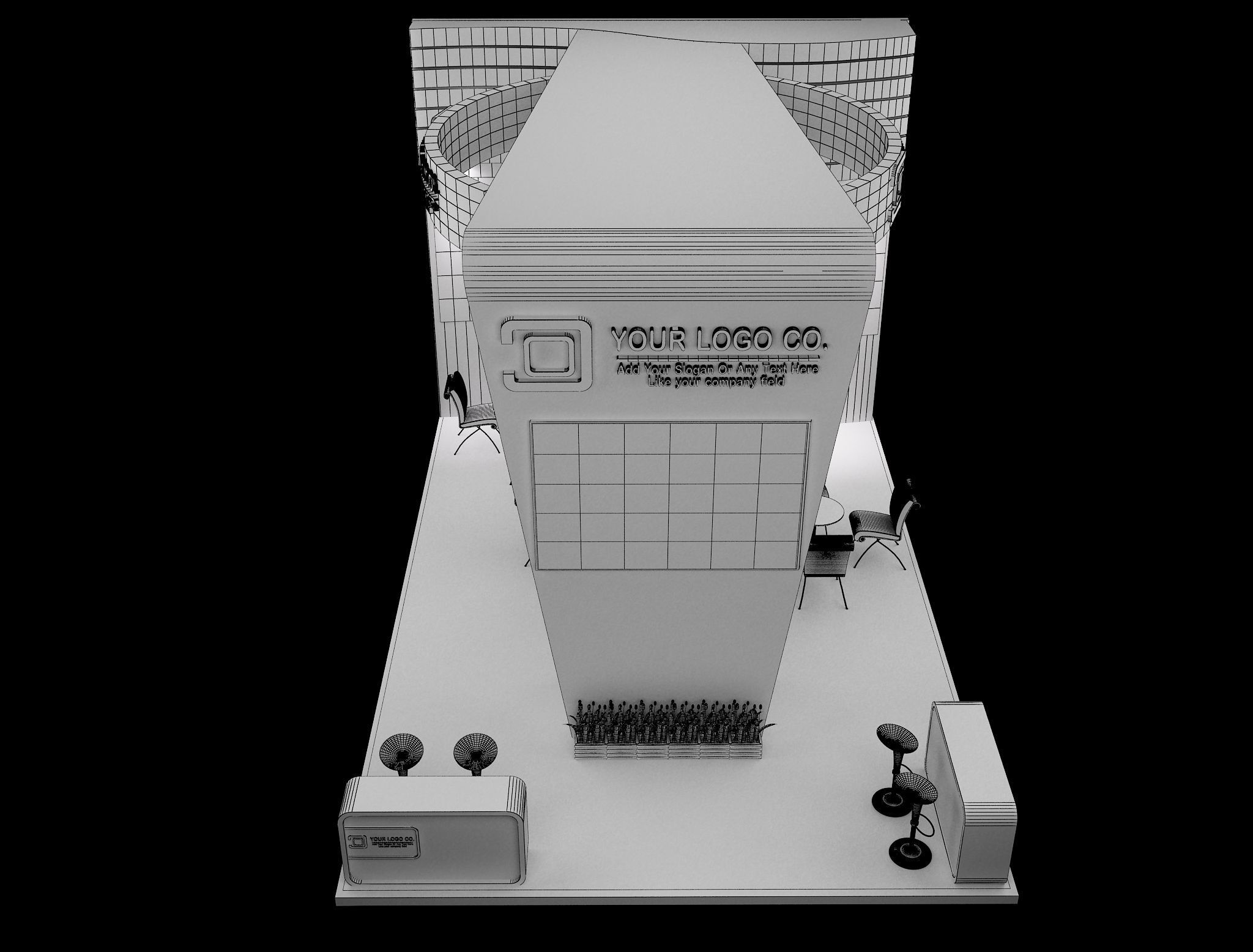 Booth Exhibition Stand a635 3D model_5