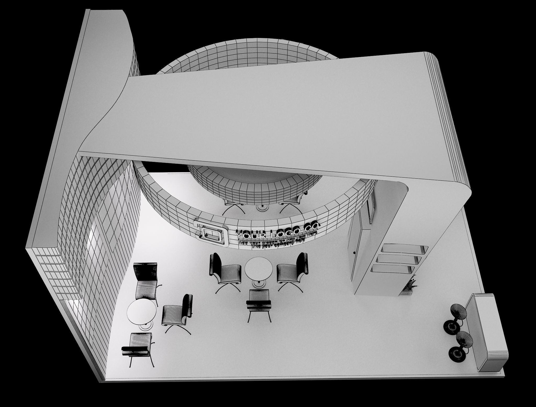 Booth Exhibition Stand a635 3D model_13