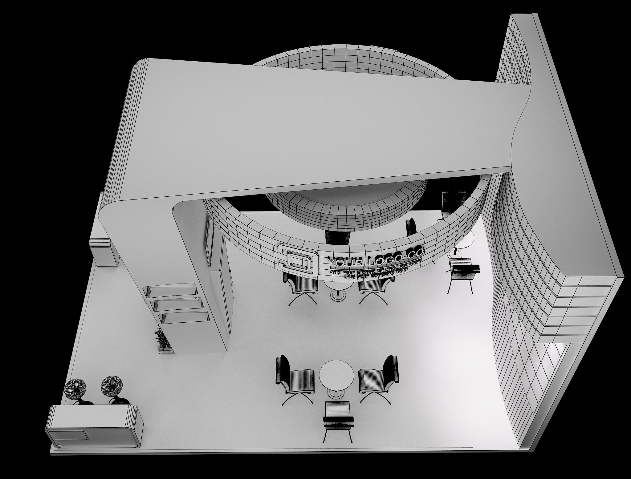 Booth Exhibition Stand a635 3D model_11