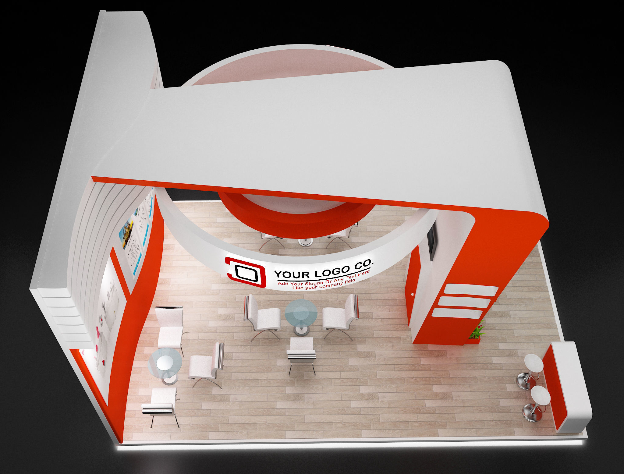 Booth Exhibition Stand a635 3D model_12