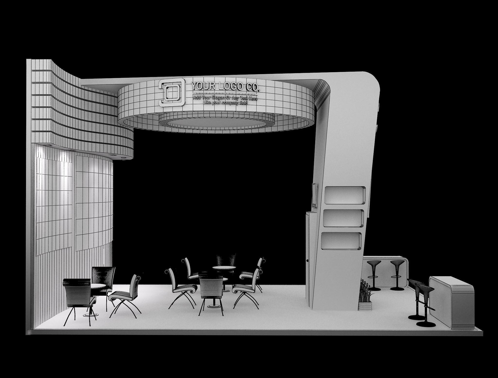 Booth Exhibition Stand a635 3D model_19