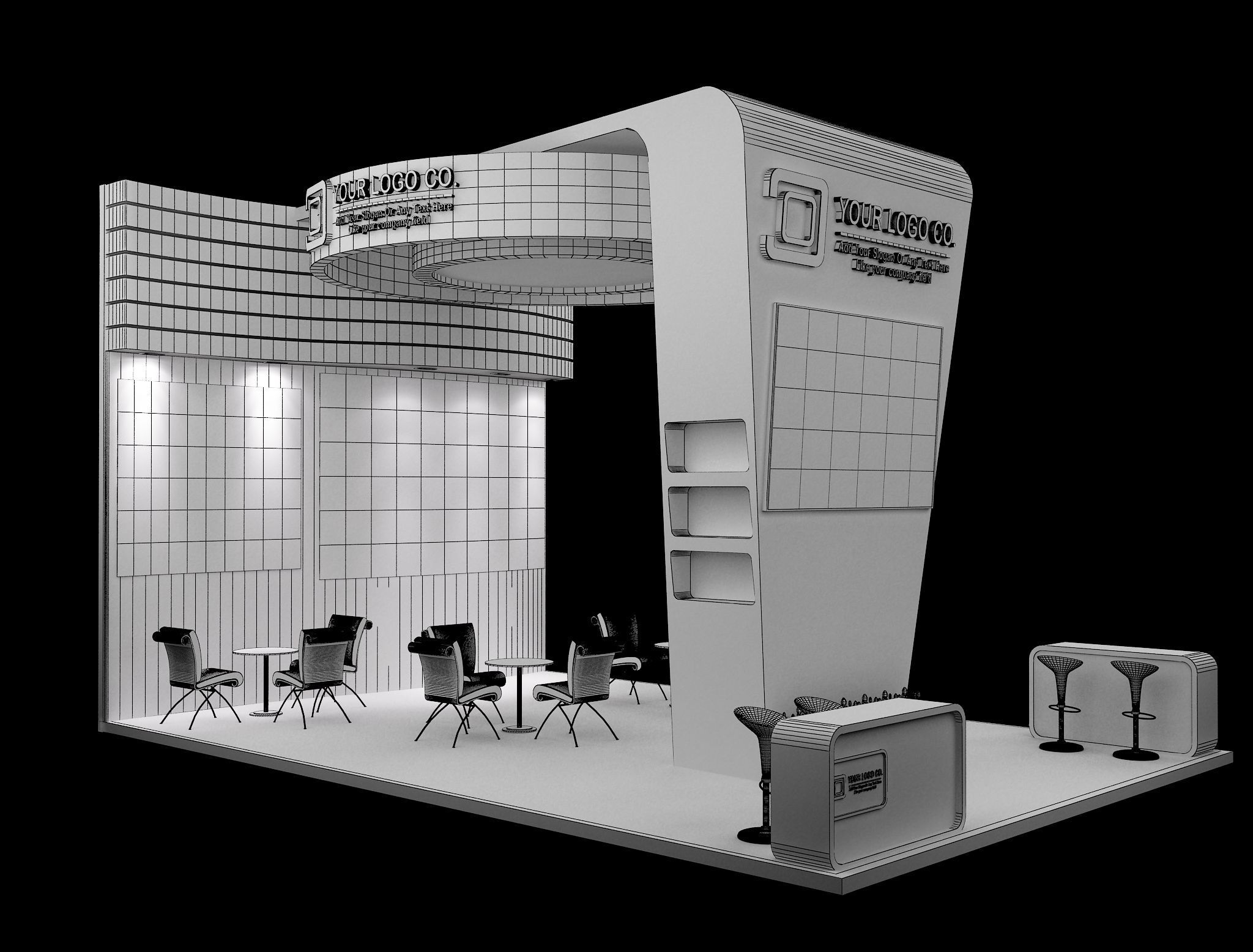 Booth Exhibition Stand a635 3D model_1
