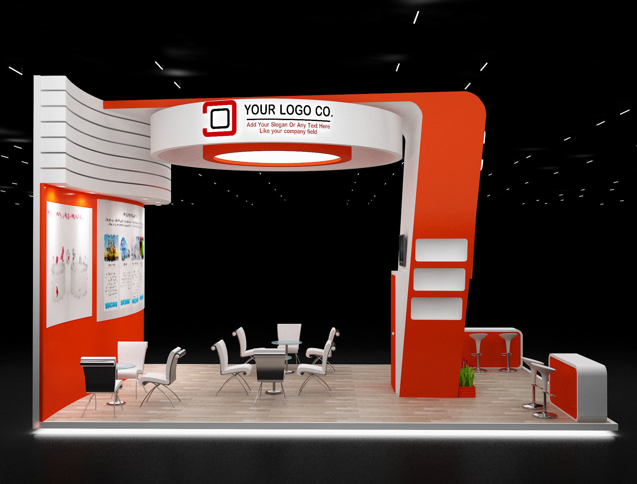 Booth Exhibition Stand a635 3D model_18