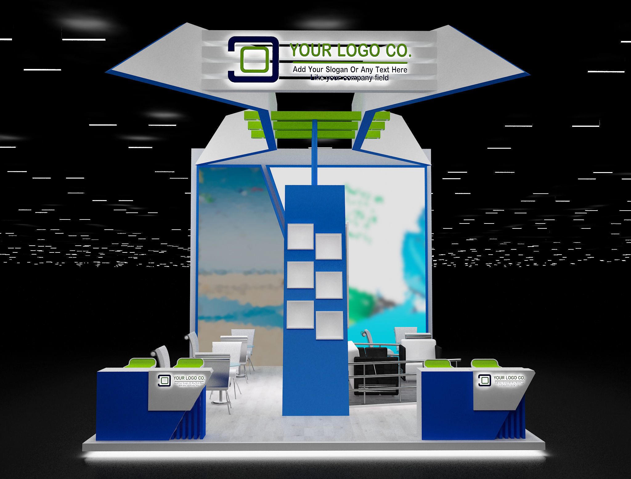 Booth Exhibition Stand a636 3D model_2