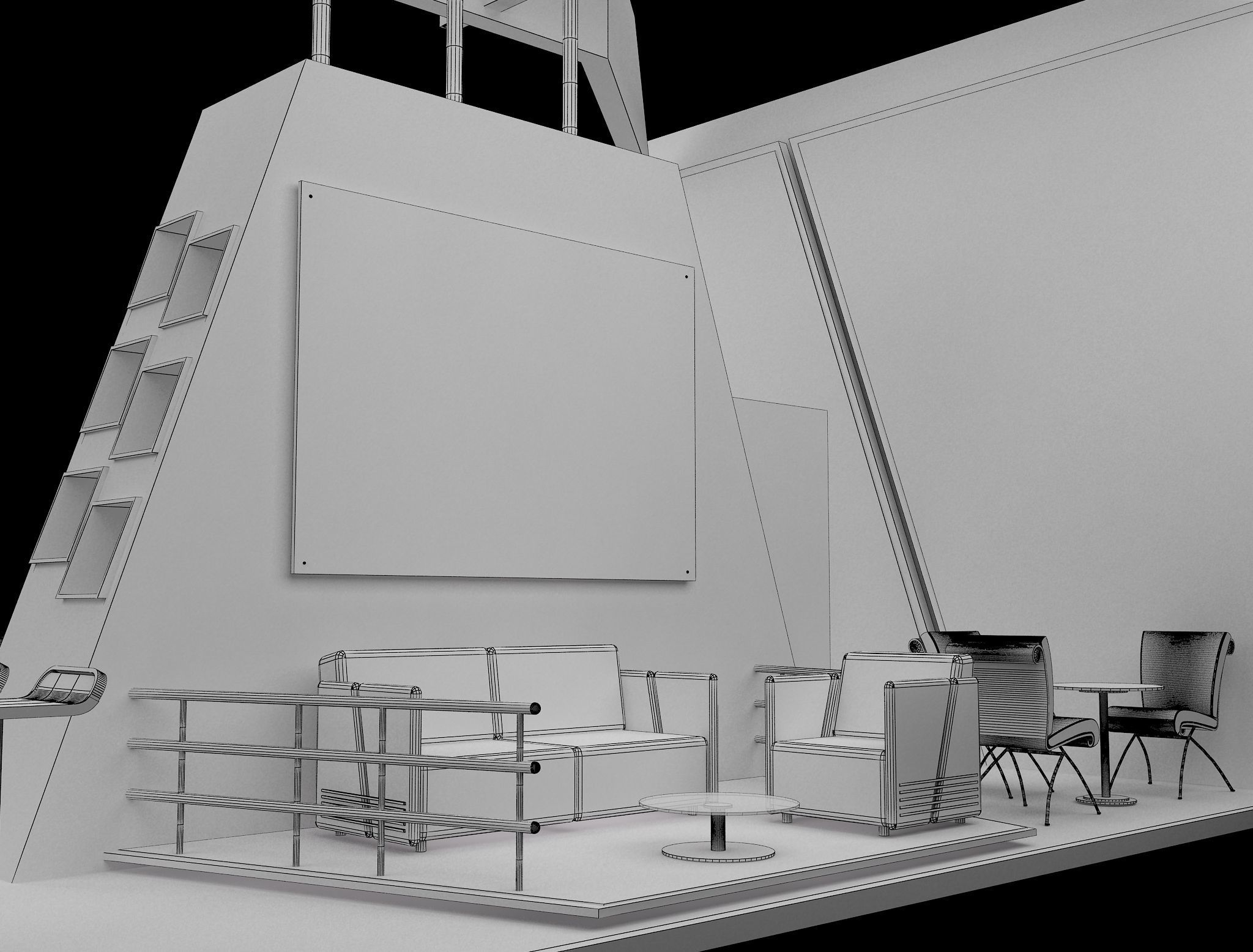 Booth Exhibition Stand a636 3D model_7