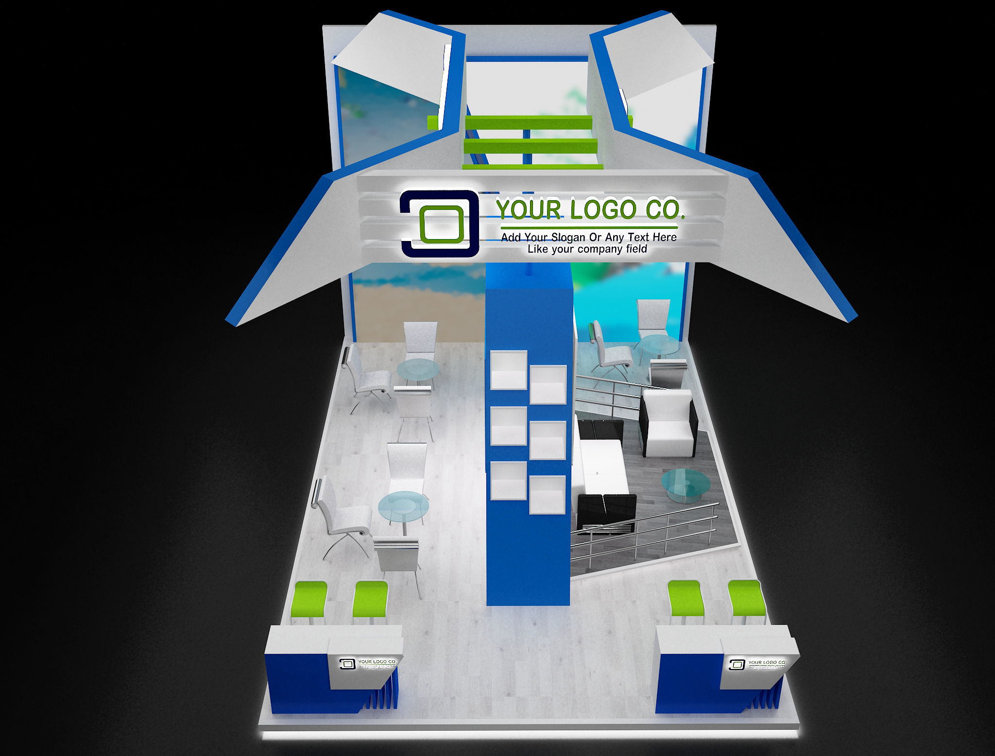 Booth Exhibition Stand a636 3D model_4