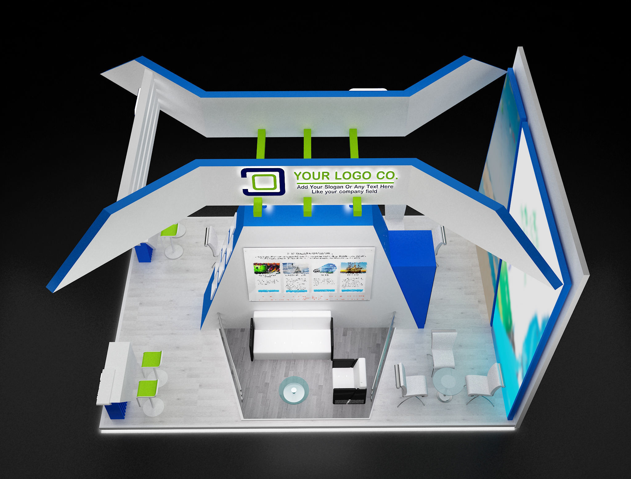 Booth Exhibition Stand a636 3D model_8