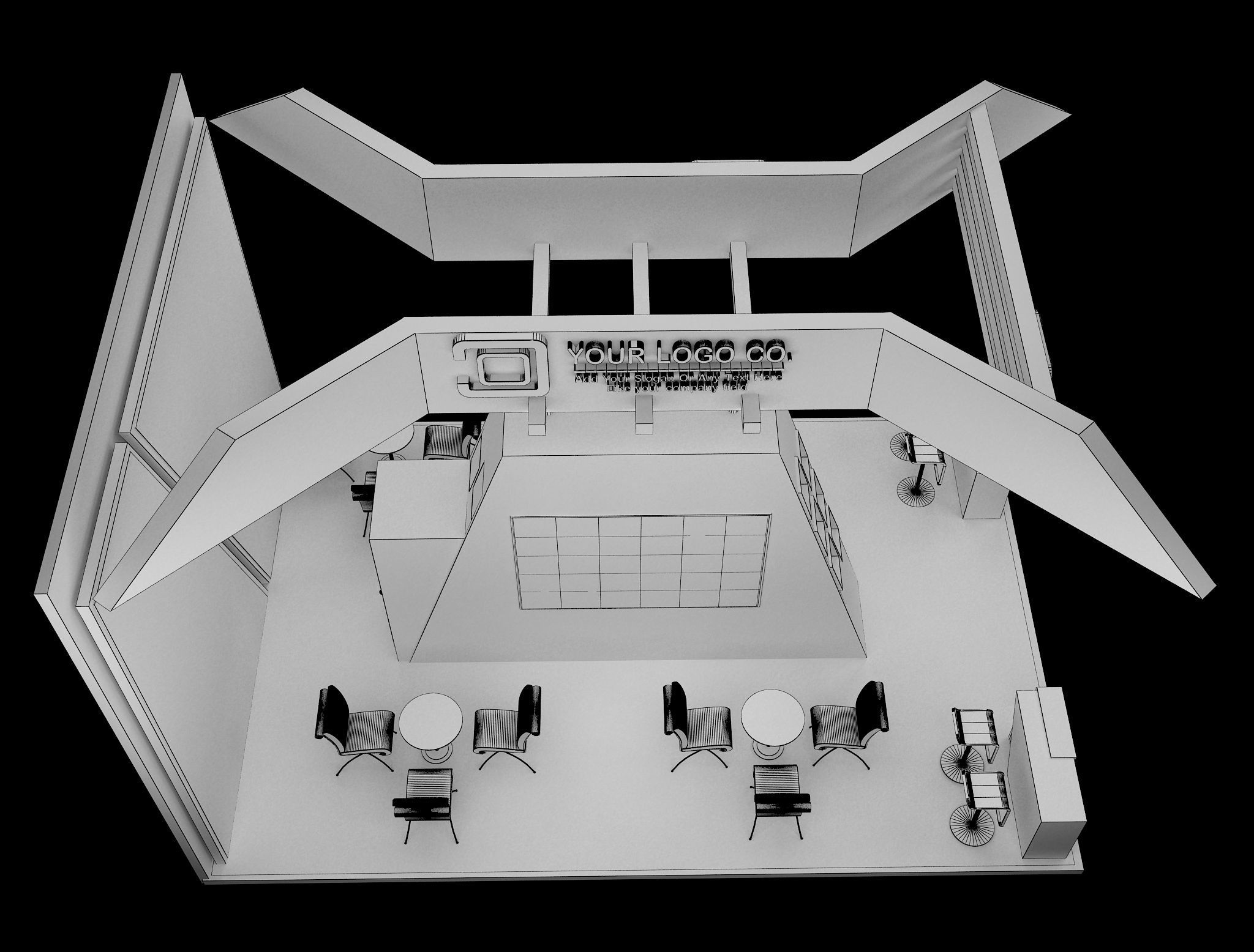 Booth Exhibition Stand a636 3D model_11