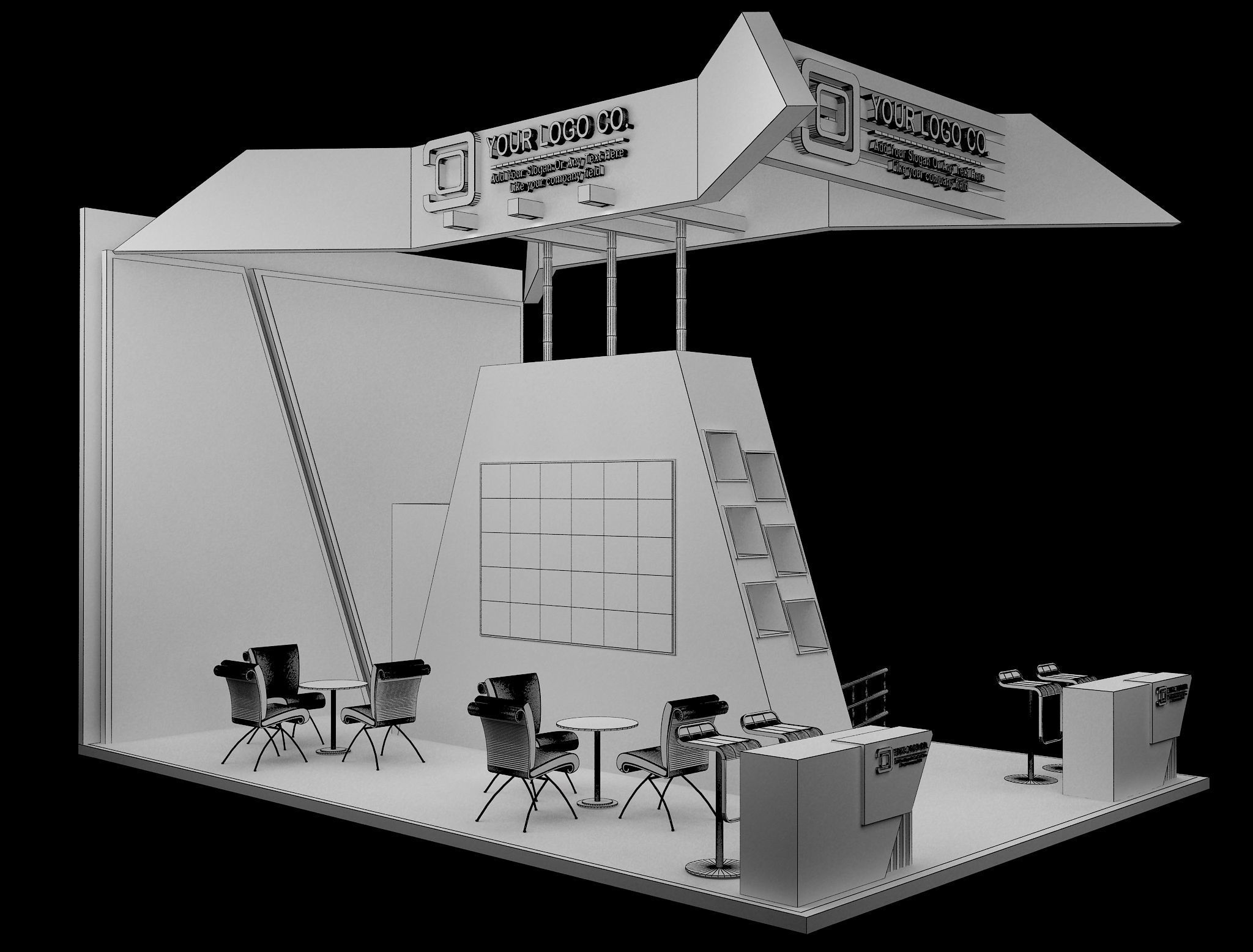 Booth Exhibition Stand a636 3D model_1
