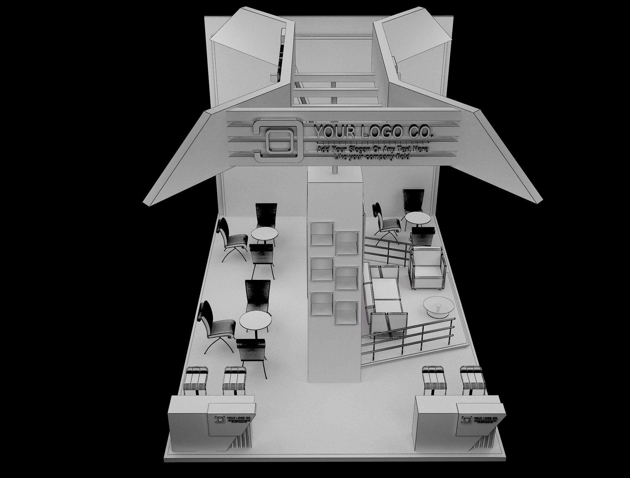 Booth Exhibition Stand a636 3D model_5