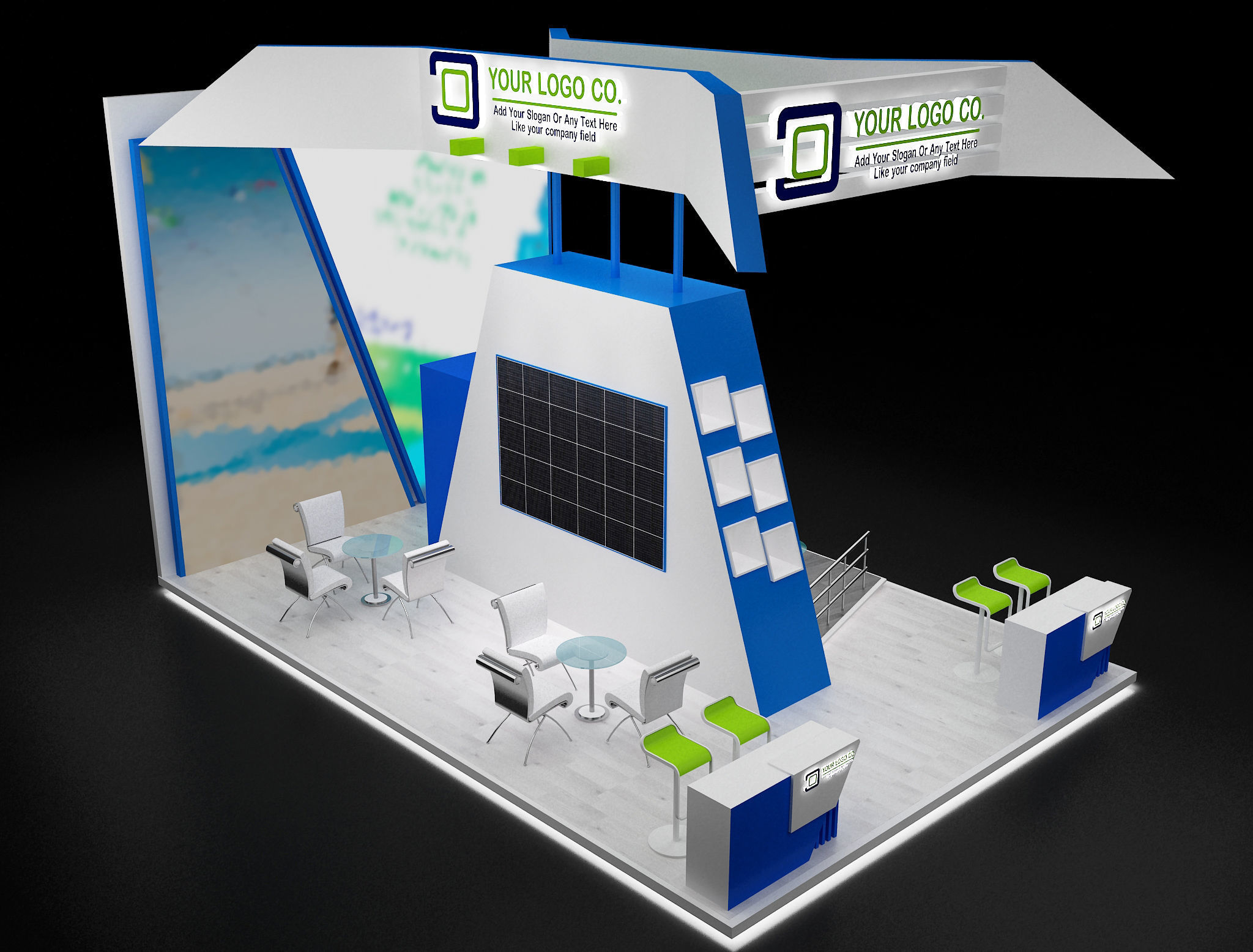 Booth Exhibition Stand a636 3D model_12