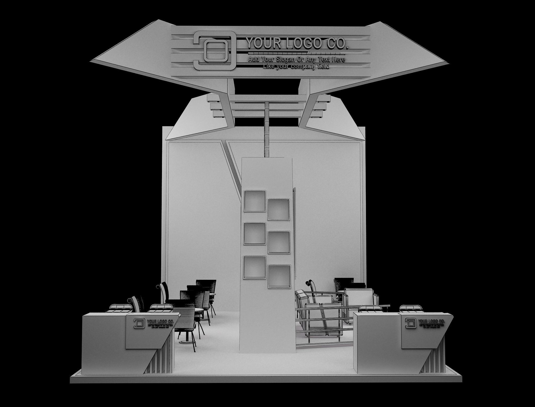 Booth Exhibition Stand a636 3D model_3
