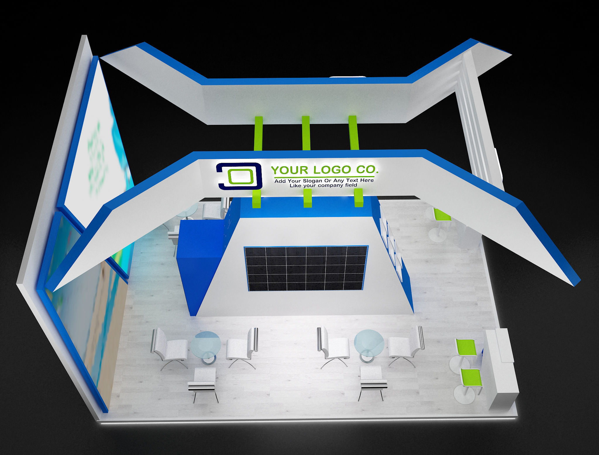 Booth Exhibition Stand a636 3D model_10