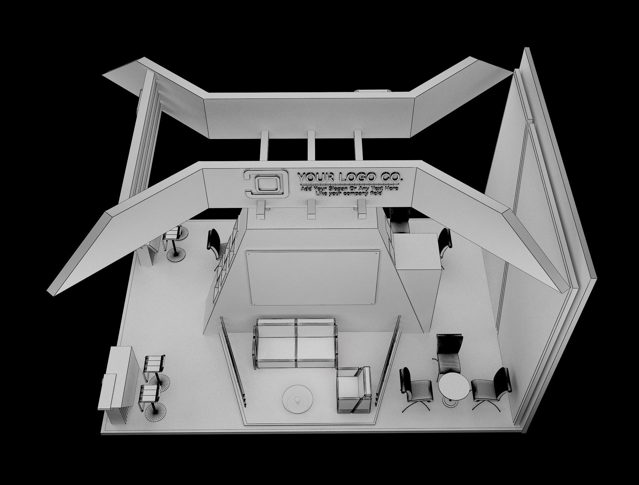 Booth Exhibition Stand a636 3D model_9