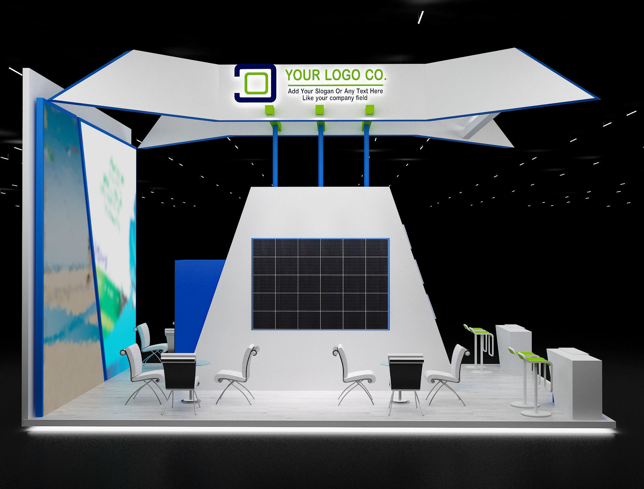 Booth Exhibition Stand a636 3D model_16