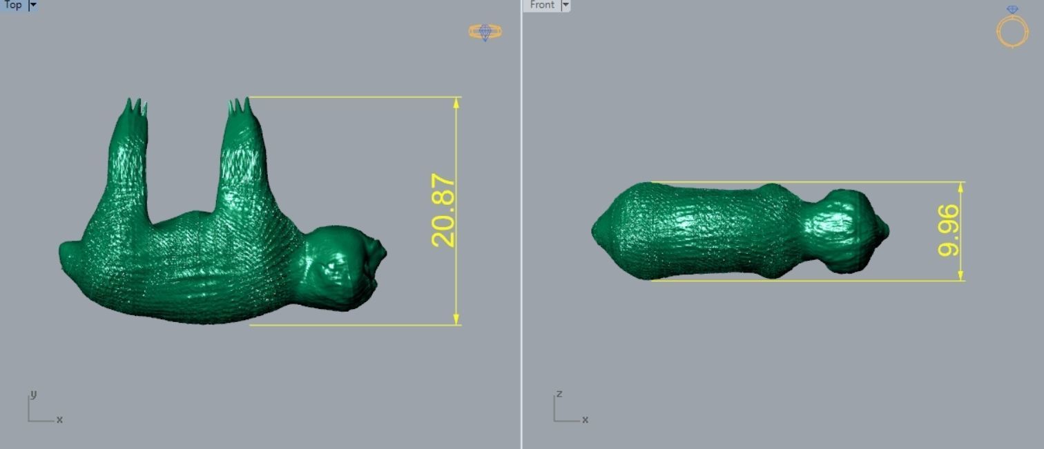 Sloth Bear Pendant P 063 3D print model_4