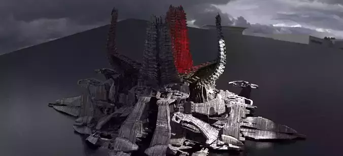 Alien Spine Tower City 3 3D model