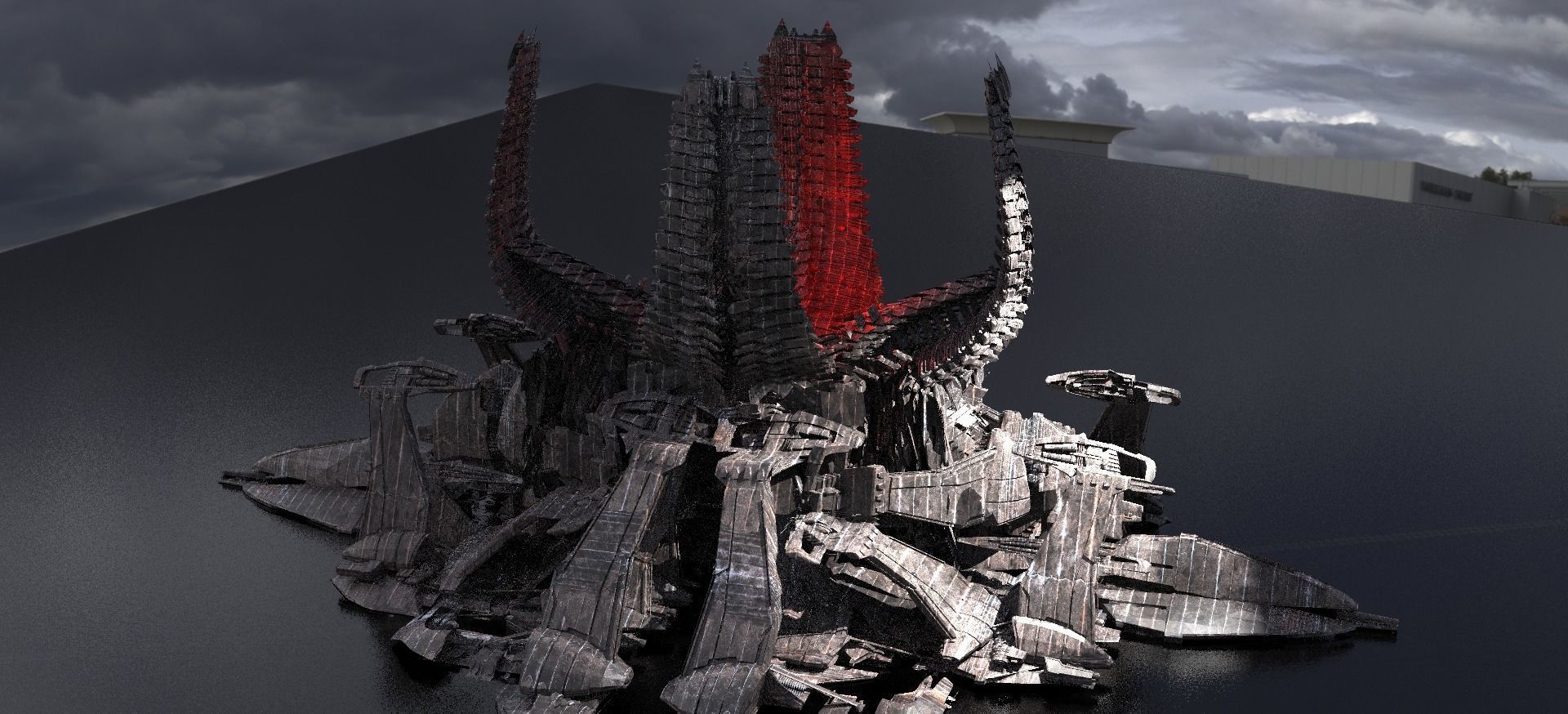 Alien Spine Tower City 3 3D model_1