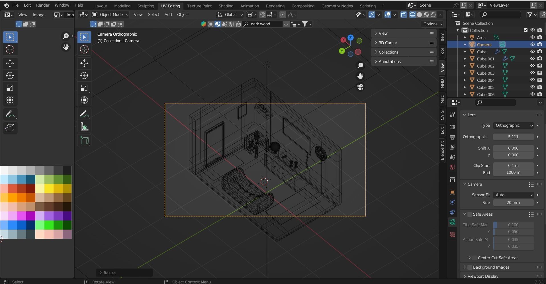 Isometric Living Room 3D model_3