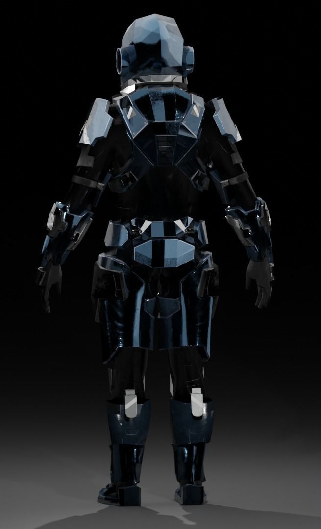 Cyborg armor Low-poly 3D model_7