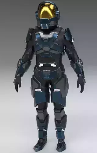 Cyborg armor Low-poly 3D model