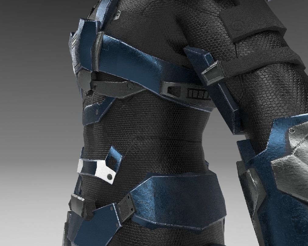 Cyborg armor Low-poly 3D model_3