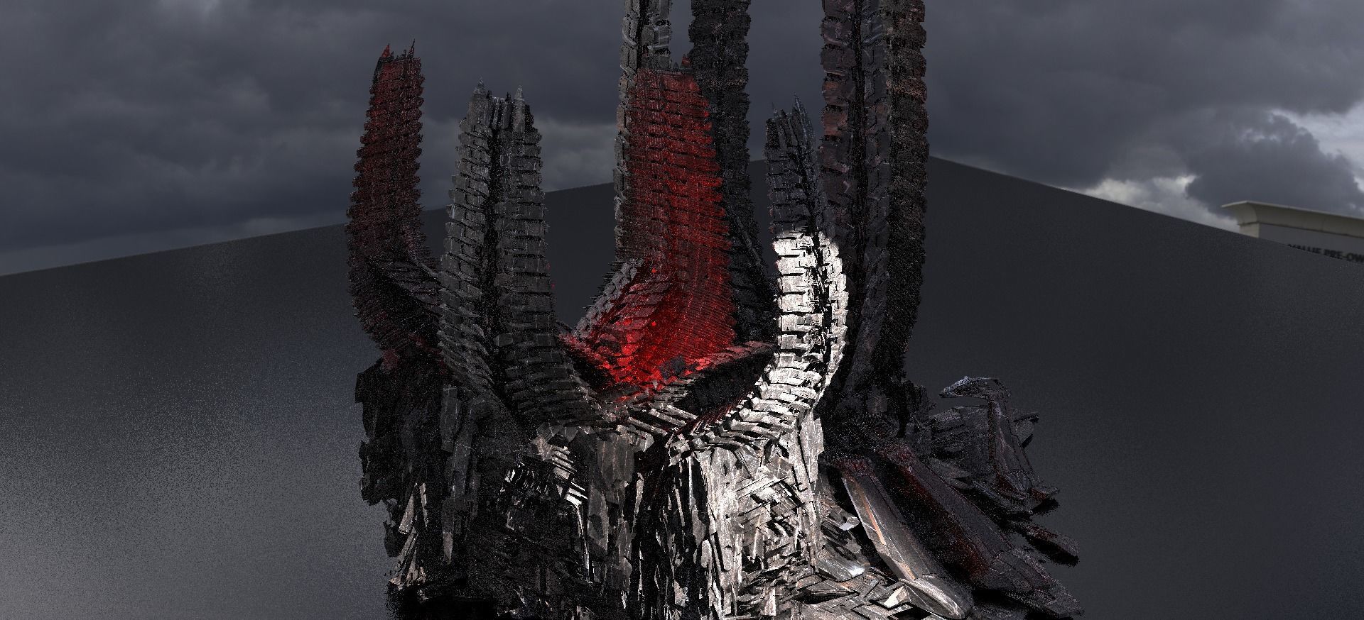 Alien Spine Tower City 6 Kitbash 3D model_1