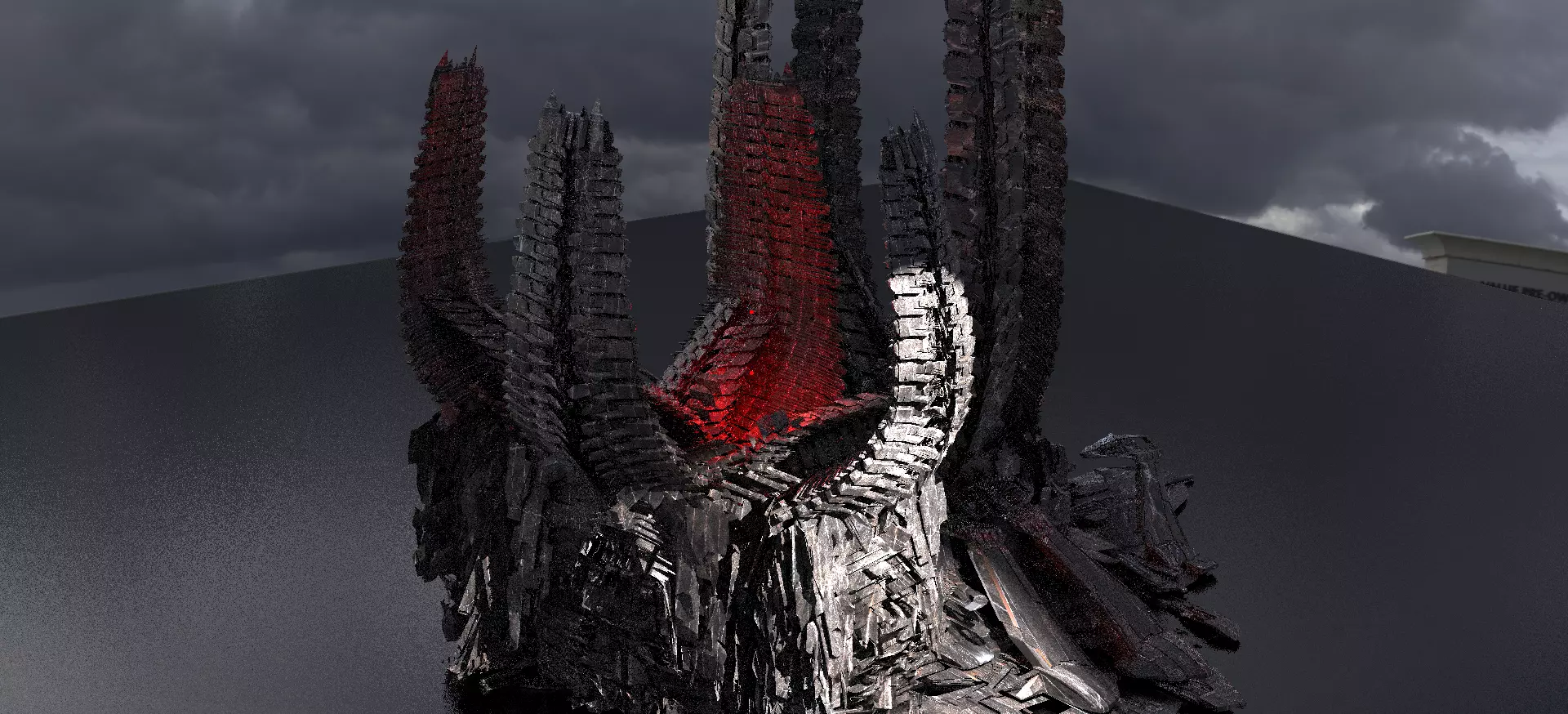 Alien Spine Tower City 6 Kitbash 3D model_0