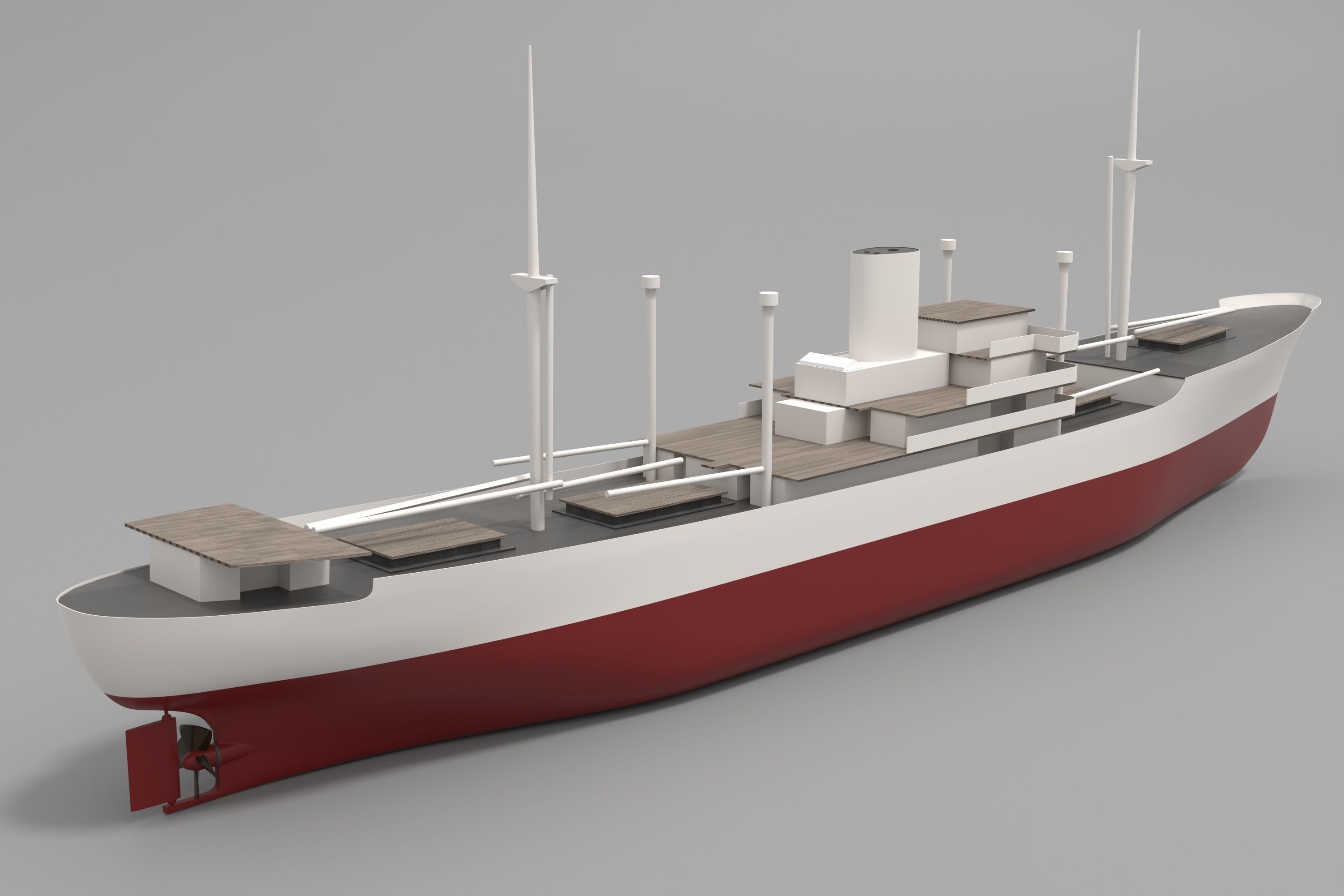 simple model MS Mickiewicz ex Gladys Dan - motor cargo ship 3D model_1