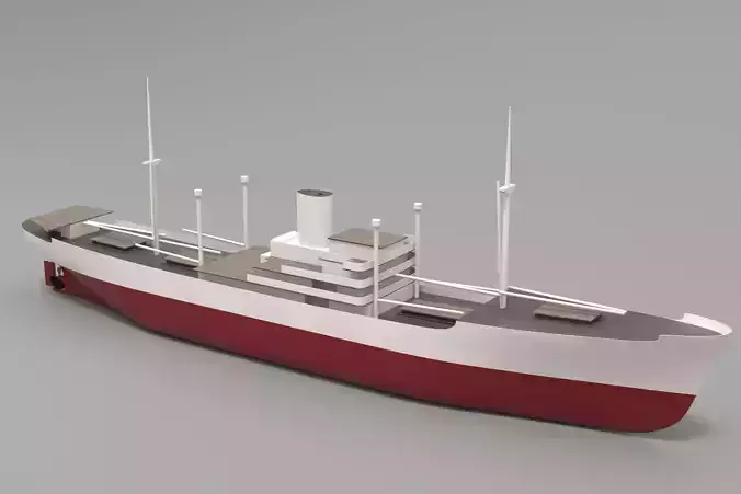 simple model MS Mickiewicz ex Gladys Dan - motor cargo ship 3D model simple model MS Mickiewicz ex Gladys Dan - motor cargo ship 3D model