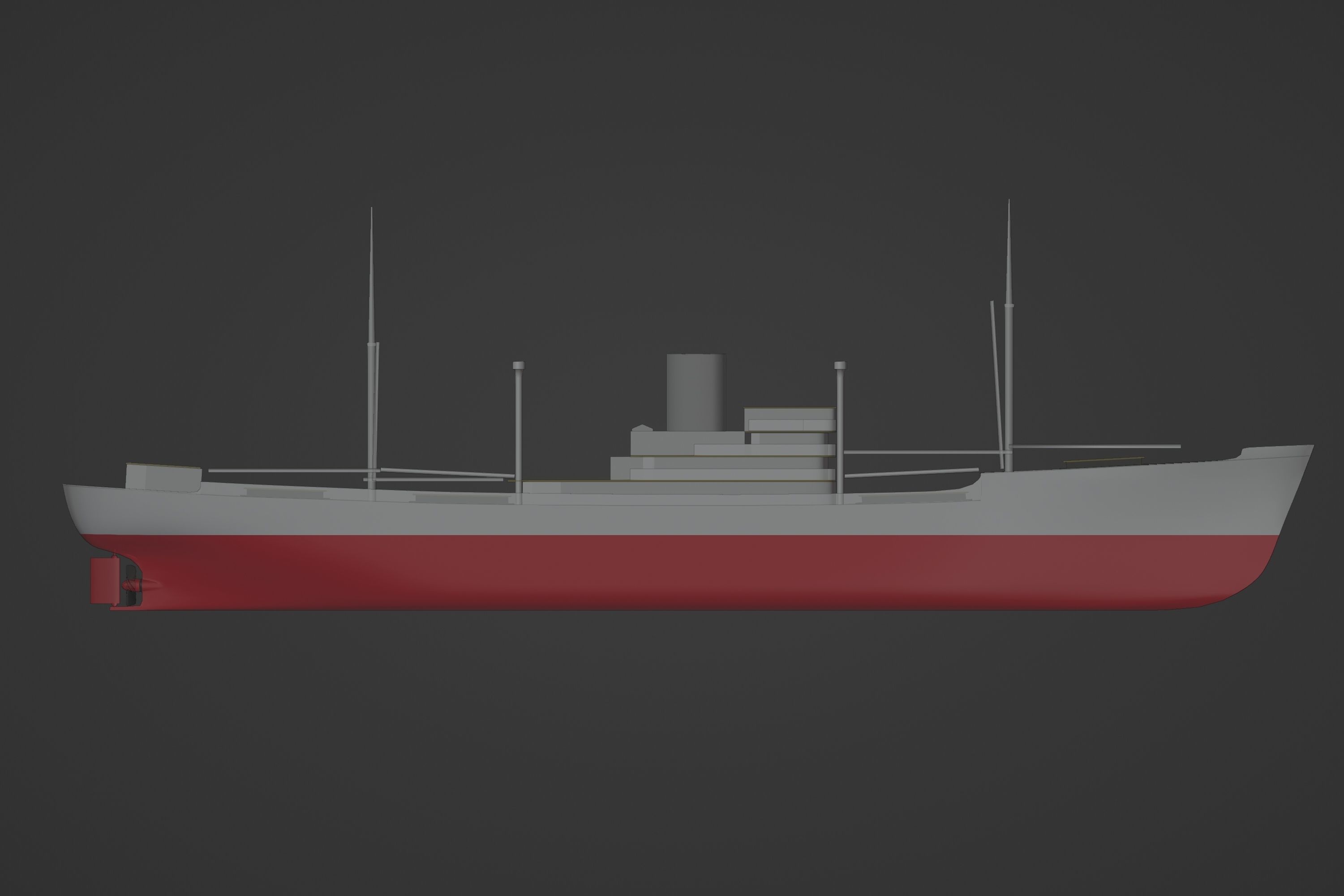 simple model MS Mickiewicz ex Gladys Dan - motor cargo ship 3D model_6