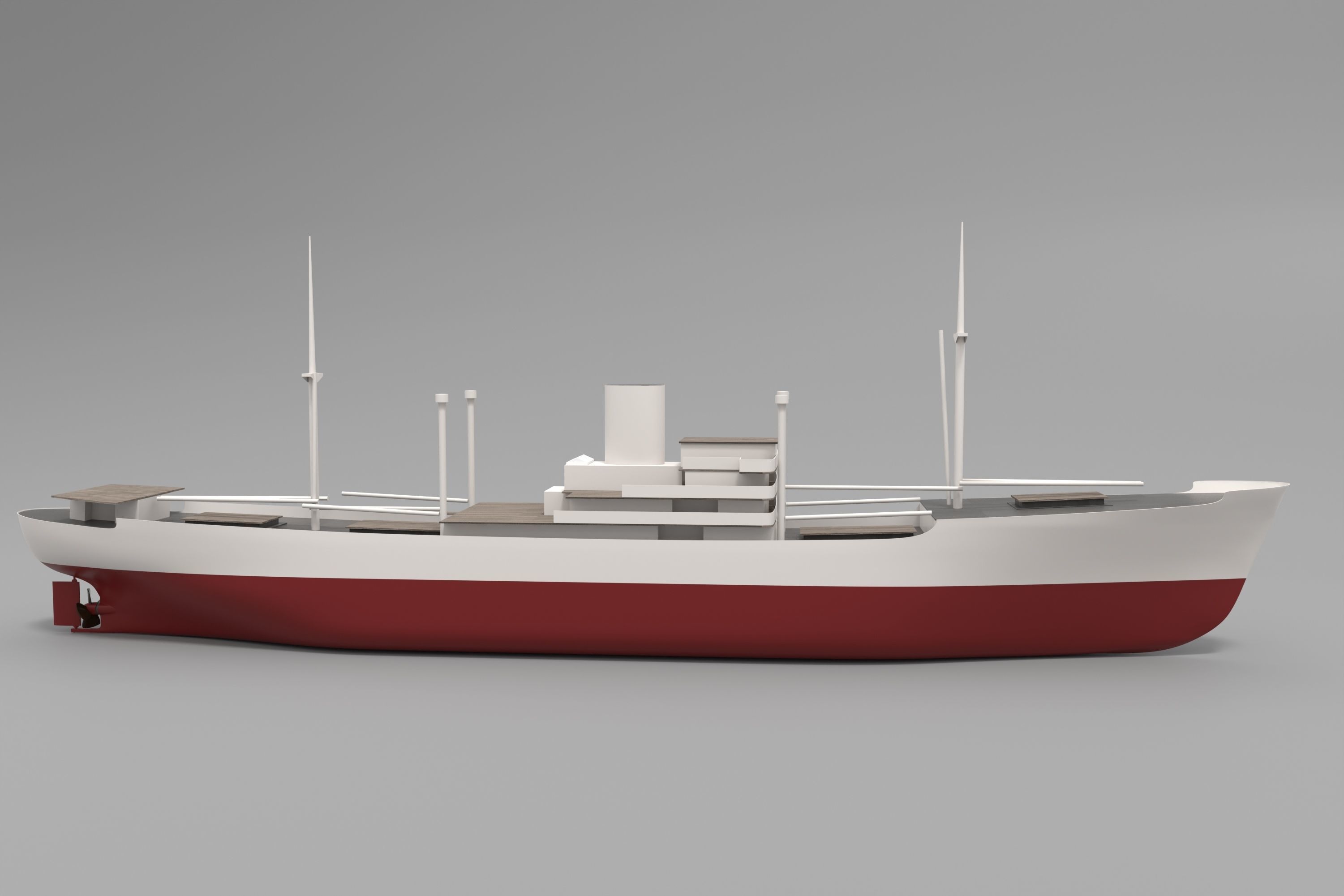 simple model MS Mickiewicz ex Gladys Dan - motor cargo ship 3D model_3