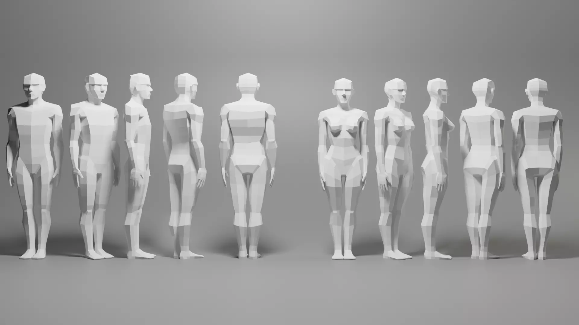 Basemesh Male Female 3D model_0