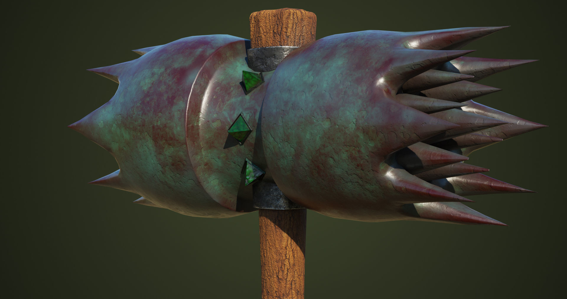 Dragon Skin War Hammer All PBR Unity UE Textures Included  Low-poly 3D model_12