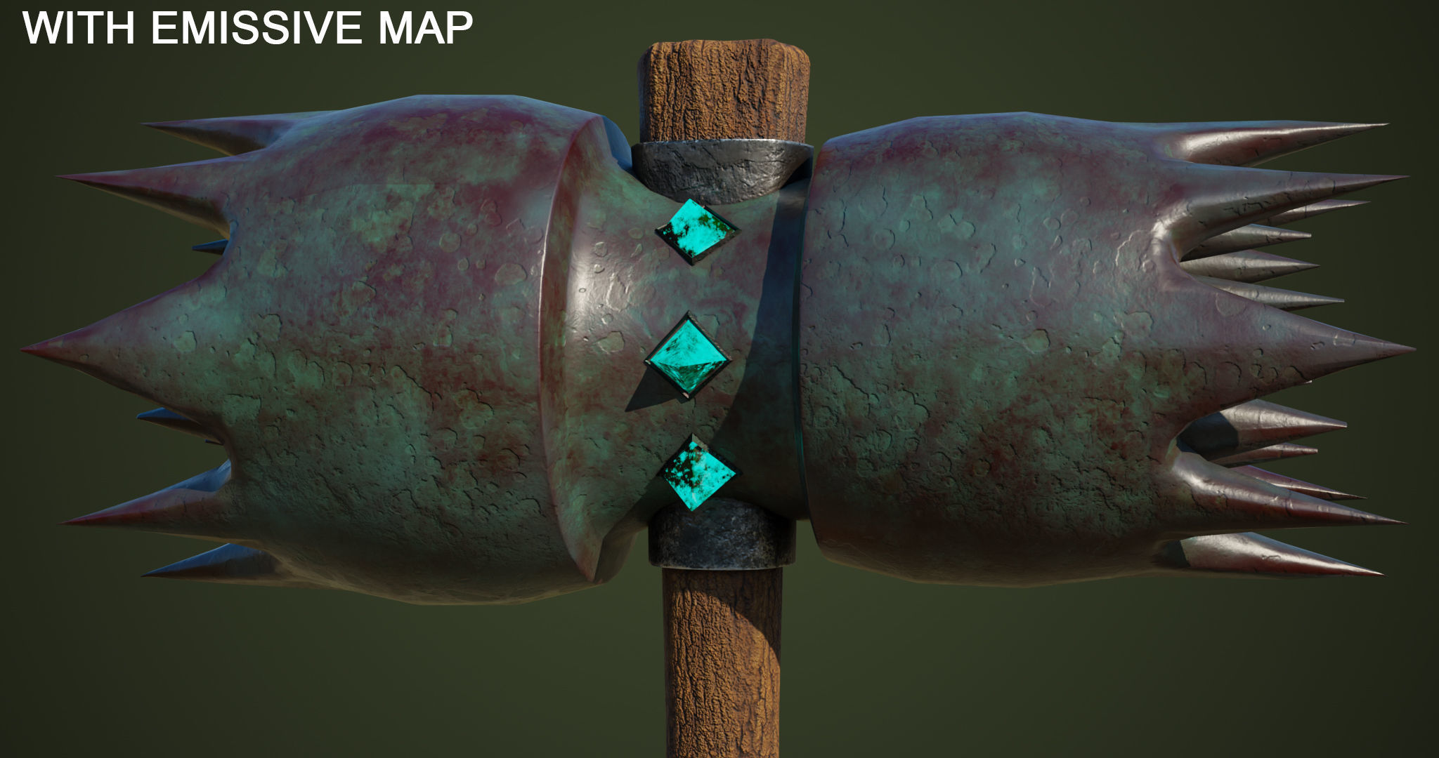 Dragon Skin War Hammer All PBR Unity UE Textures Included  Low-poly 3D model_6