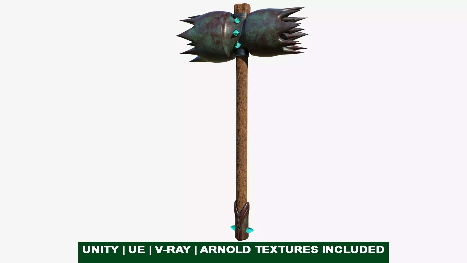 Dragon Skin War Hammer All PBR Unity UE Textures Included  Low-poly 3D model_0