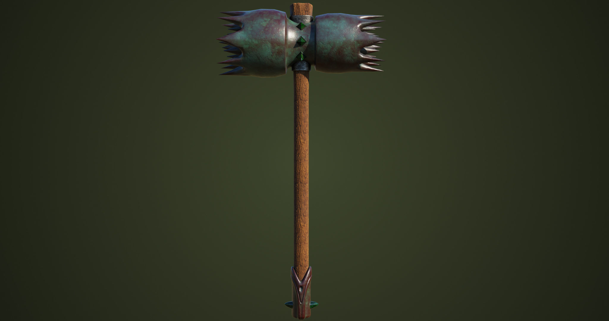 Dragon Skin War Hammer All PBR Unity UE Textures Included  Low-poly 3D model_1