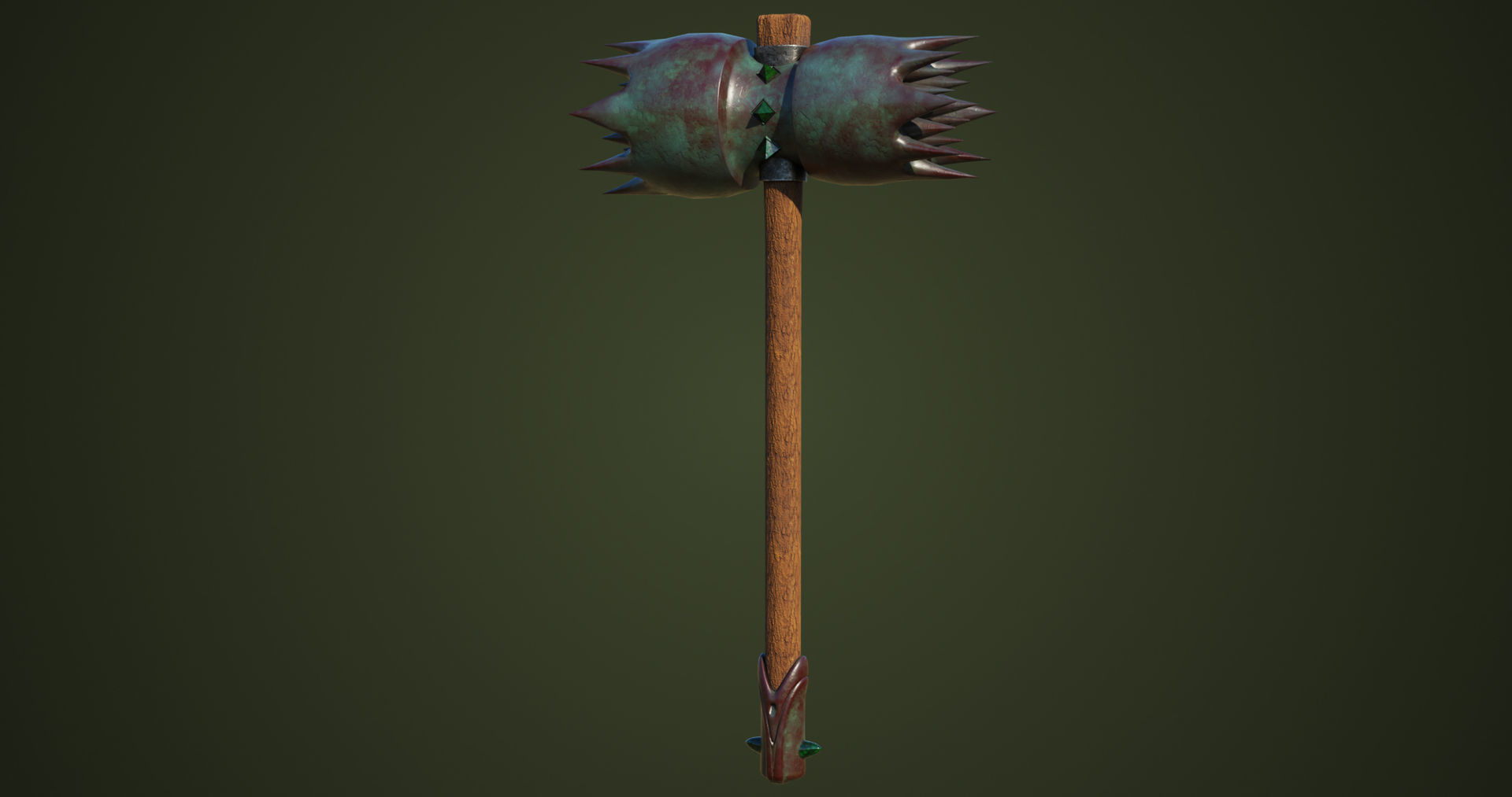 Dragon Skin War Hammer All PBR Unity UE Textures Included  Low-poly 3D model_14