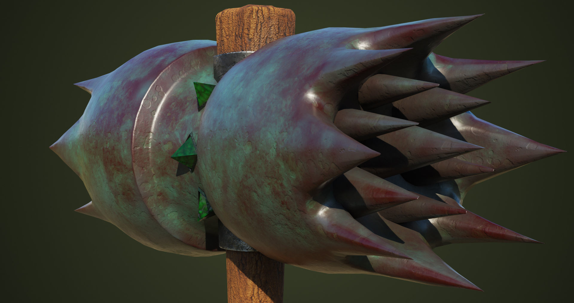 Dragon Skin War Hammer All PBR Unity UE Textures Included  Low-poly 3D model_16