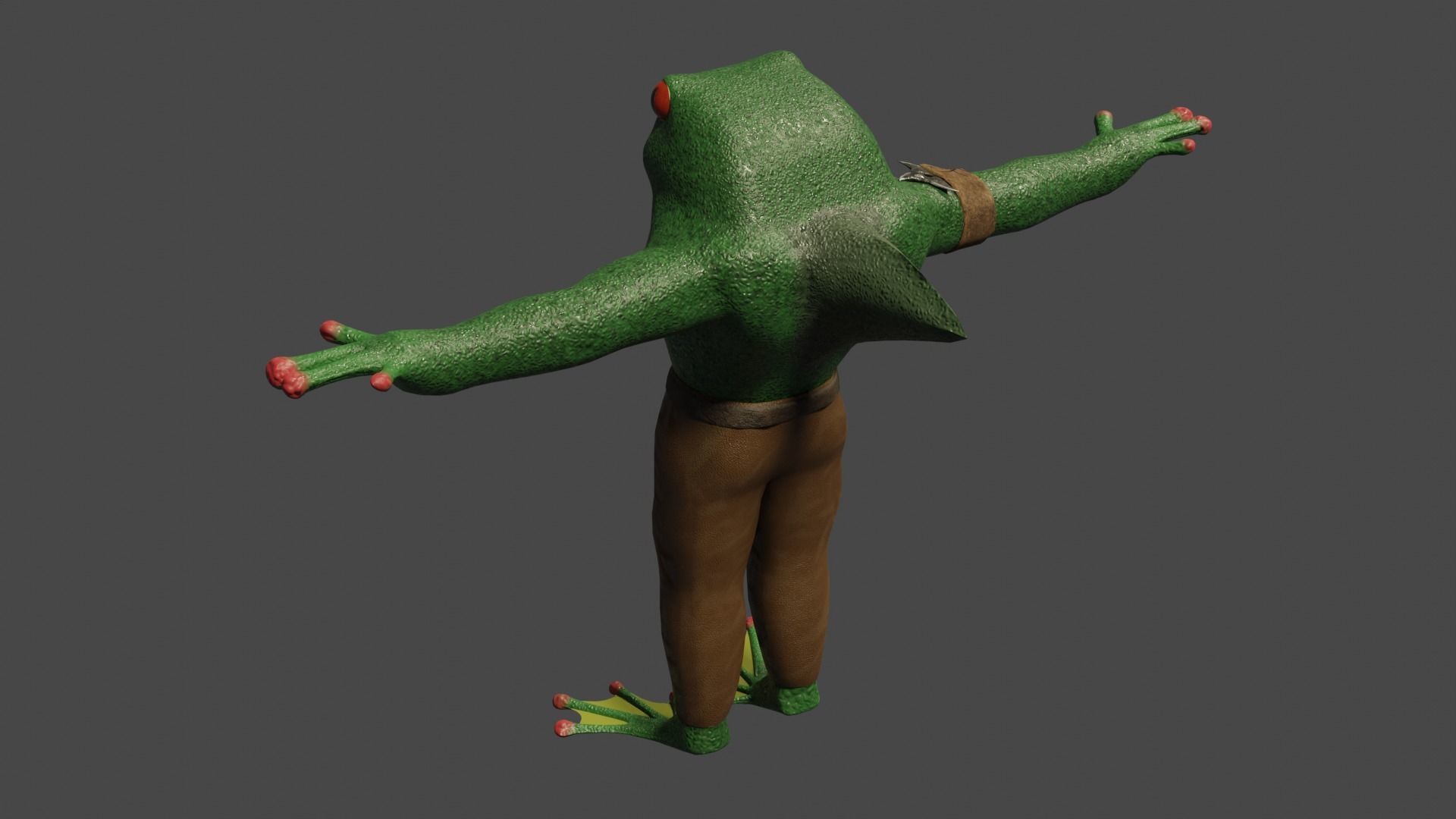 FROG-SHARKMAN FANTASY CHARACTER - LOWPOLY AND PBR Low-poly 3D model_13