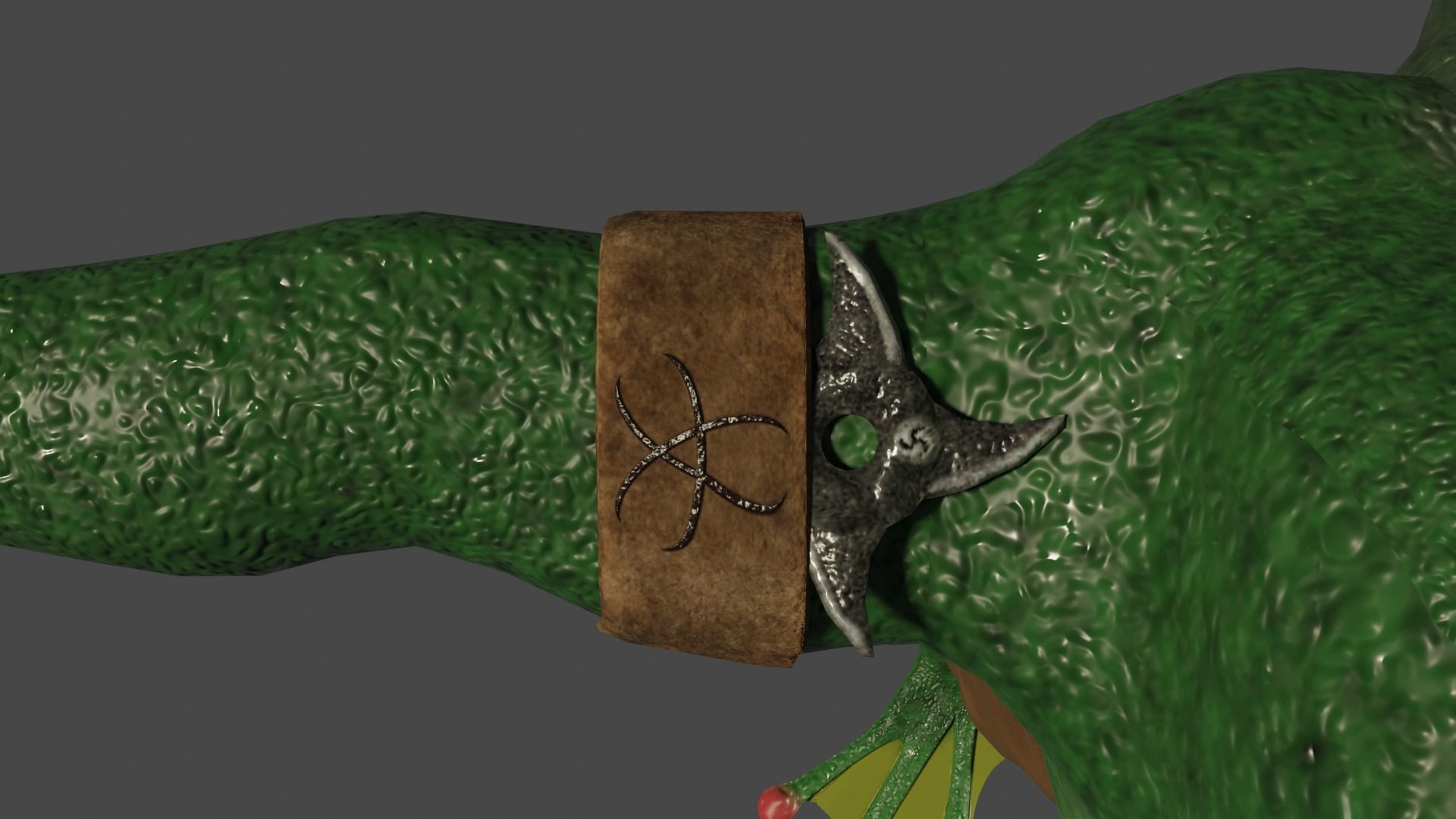 FROG-SHARKMAN FANTASY CHARACTER - LOWPOLY AND PBR Low-poly 3D model_14