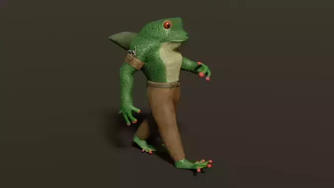 FROG-SHARKMAN FANTASY CHARACTER - LOWPOLY AND PBR Low-poly 3D model FROG-SHARKMAN FANTASY CHARACTER - LOWPOLY AND PBR Low-poly 3D model