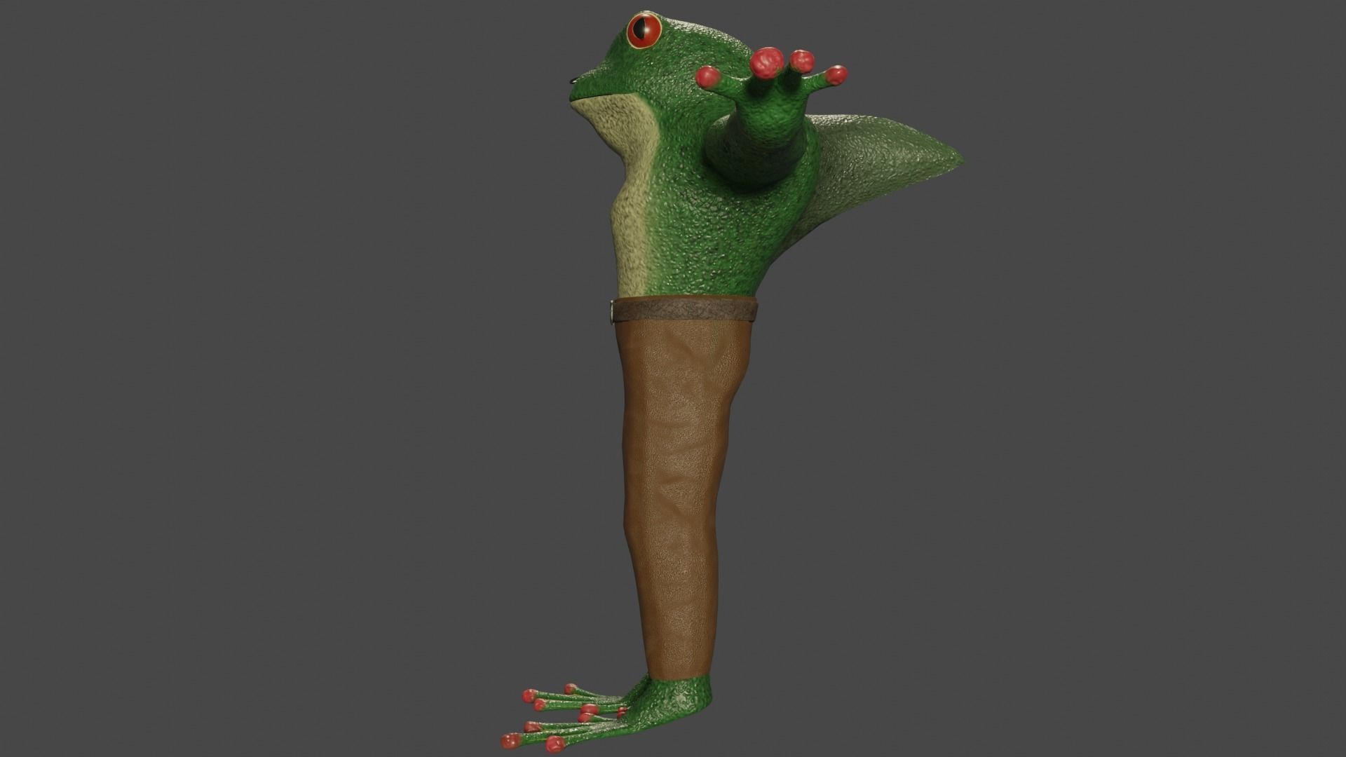 FROG-SHARKMAN FANTASY CHARACTER - LOWPOLY AND PBR Low-poly 3D model_8
