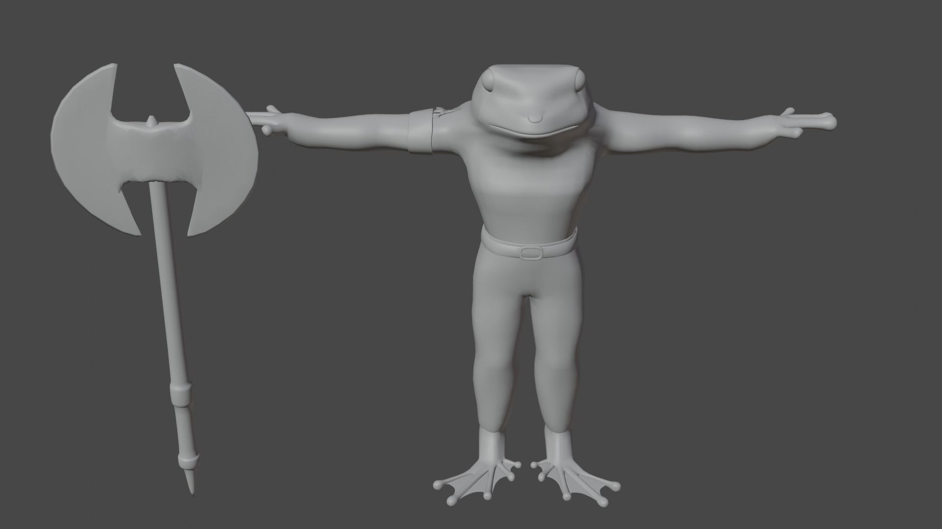 FROG-SHARKMAN FANTASY CHARACTER - LOWPOLY AND PBR Low-poly 3D model_18