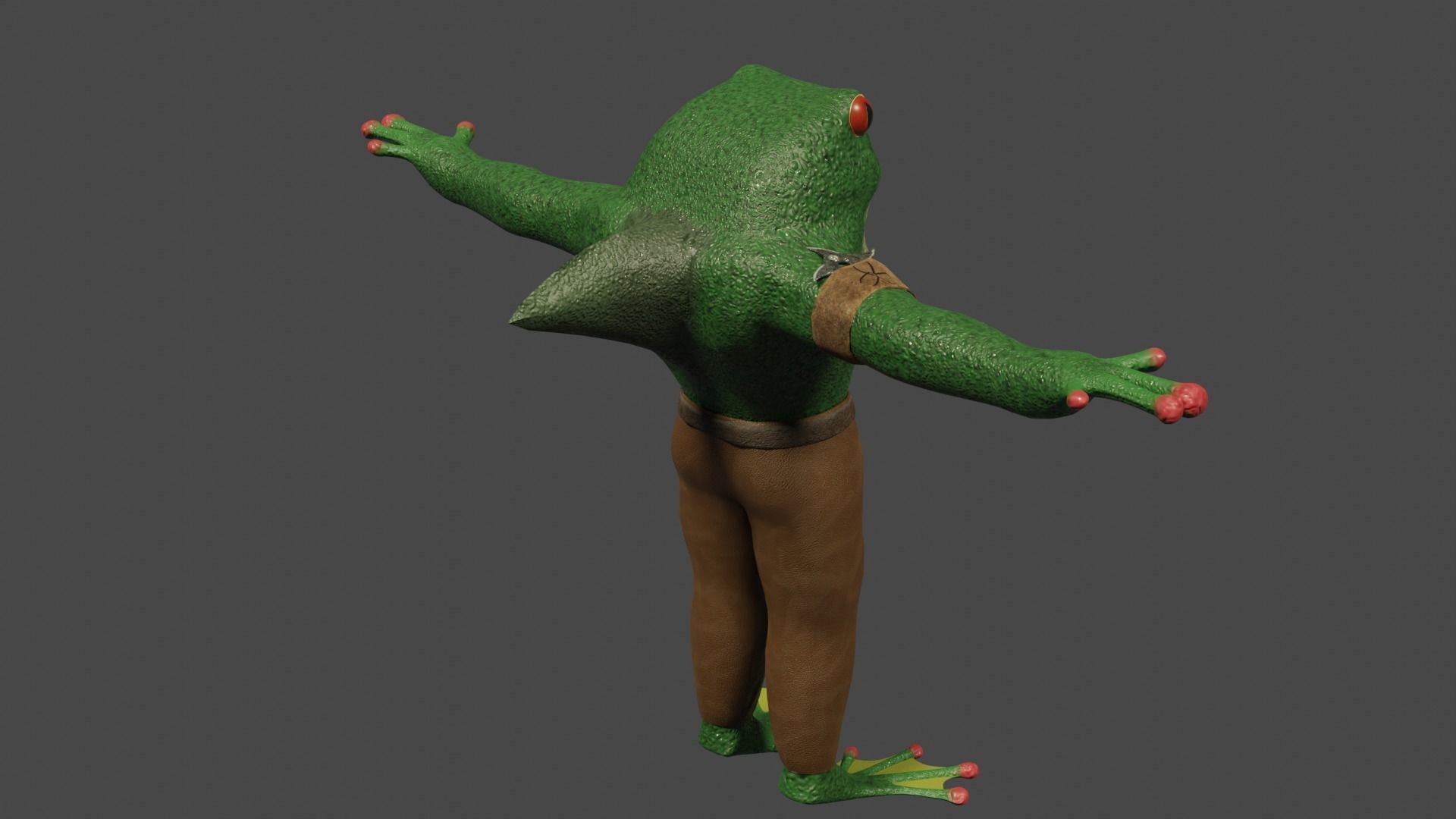 FROG-SHARKMAN FANTASY CHARACTER - LOWPOLY AND PBR Low-poly 3D model_12